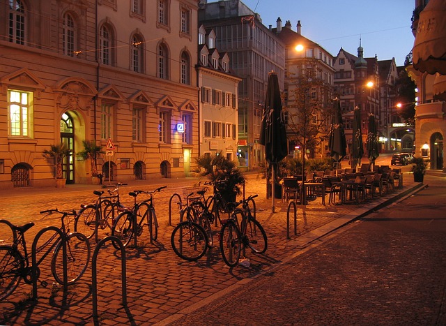 Freiburg im Breisgau Innenstadt am Abend