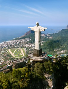 Dramatic Aerial View of Rio De Janeiro and Christ the Redeemer