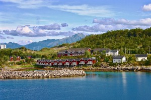 Typische Holzhäuser in Norwegen